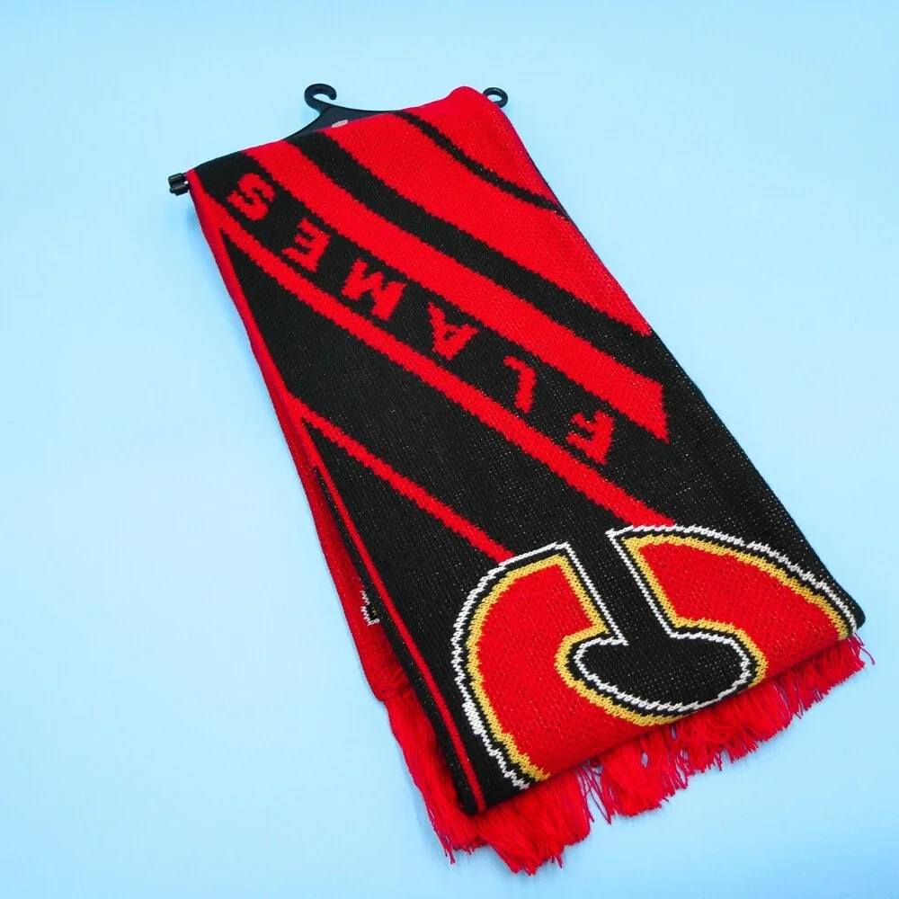 Calgary Flames Winter Scarf Adult Mens Womens Reebok Red Acrylic NHL Hockey Knit